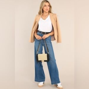 NWT SPANX Seamed Front Wide Leg Jeans Vintage Indigo Sz Small Petite